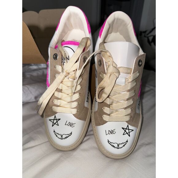 NIB Zadig & Voltaire Charms Print Sneaker in Paradise size 39 - Picture 11 of 13